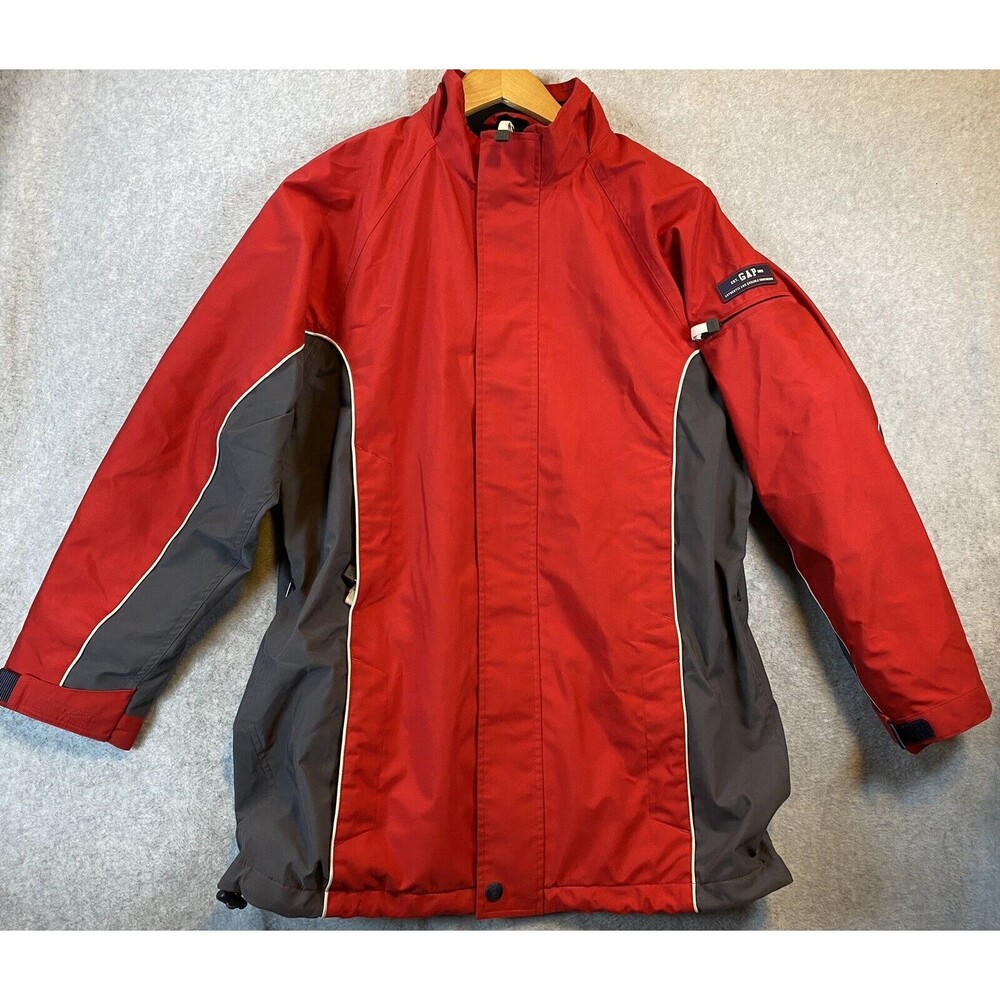 GAP Kids Boys XXL Insulated Snow Ski Jacket Red Gray Pockets‎ Logo Youth Winter